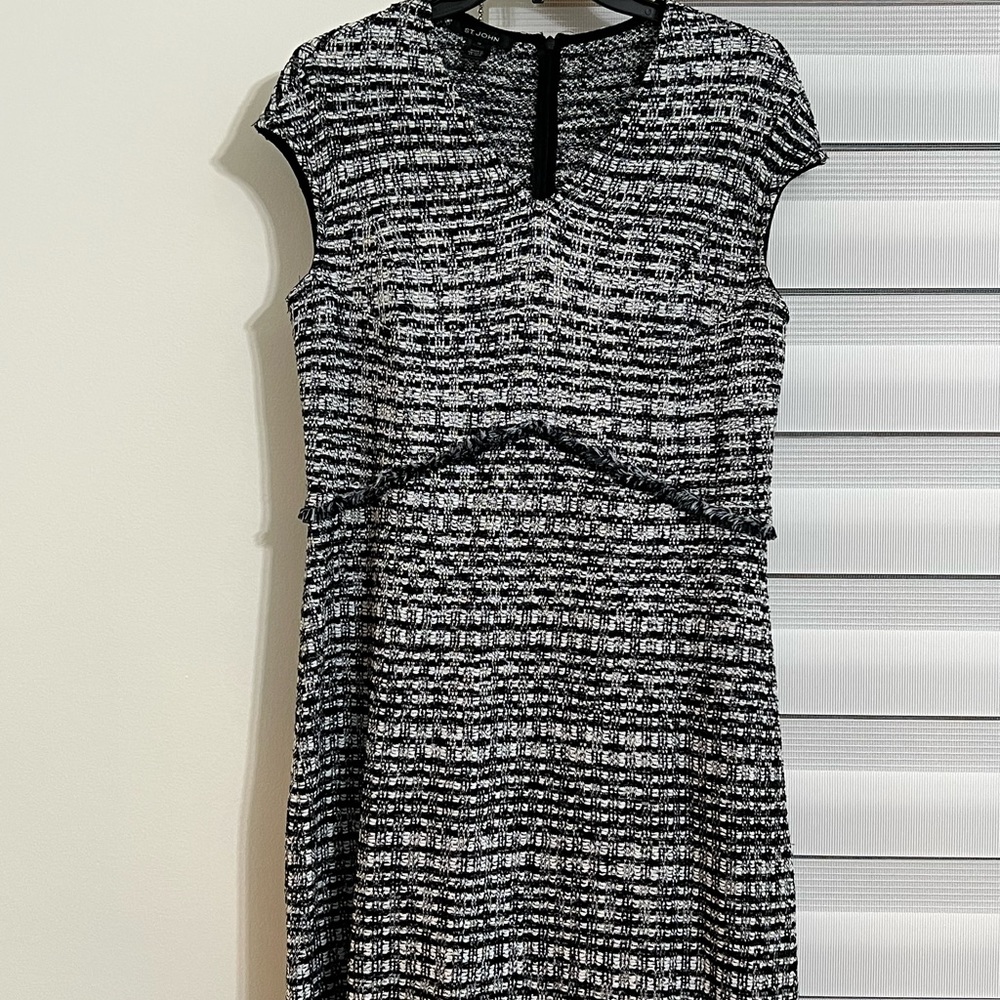 St John Tweed midi dress . Only worn once.  Runs small, more like a 10-12